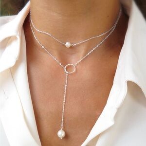 Otis B Pearl Choker & Lariat Necklace
